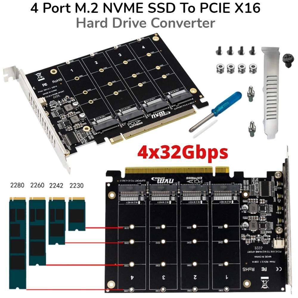4 Ʈ M.2 NVME SSD-PCIE X16  ī,  2230, 2242, 2260, 2280 , M.2 PCI-E SSD/M.2 ġ NVME , 4 X3 2Gbps
